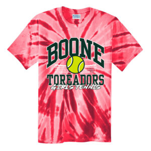 Boone Girls Tennis Unisex Essential Tie-Dye Tee-Red
