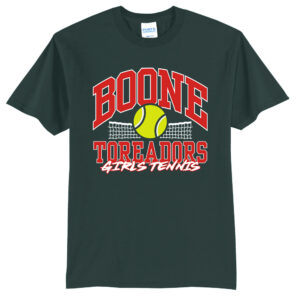 Boone Girls Tennis Unisex Short Sleeve Tee-Dark Green