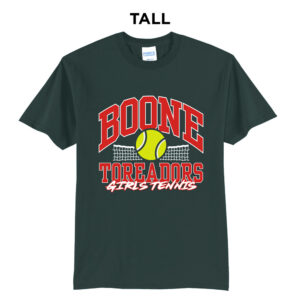 Boone Girls Tennis Tall Short Sleeve Tee-Dark Green