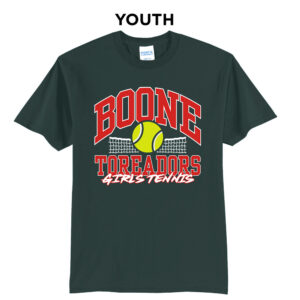 Boone Girls Tennis Youth Short Sleeve Tee-Dark Green