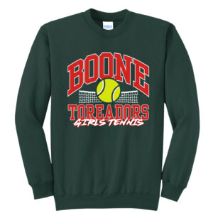 Boone Girls Tennis Unisex Core Fleece Crewneck Sweatshirt-Dark Green