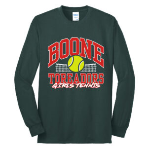 Boone Girls Tennis Unisex Cotton Long Sleeve Tee-Dark Green