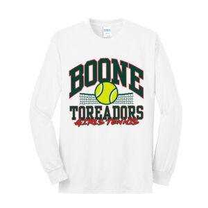 Boone Girls Tennis Unisex Cotton Long Sleeve Tee-White