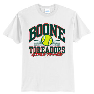Boone Girls Tennis Unisex Short Sleeve Tee-White