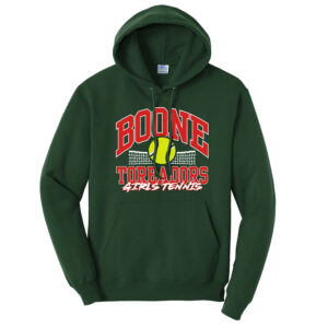 Boone Girls Tennis Unisex Fleece Hooded Sweatshirt-Dark Green