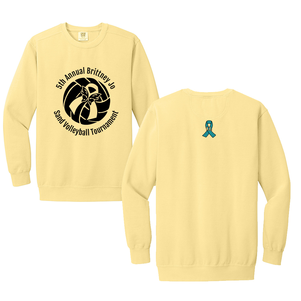 Brittney Sand VB Comfort Colors Garment-Dyed Fleece Crew Unisex-Butter