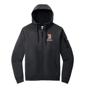 Boone Football Nike men Therma FIT Pocket Full Zip Fleece Hoodie – Black