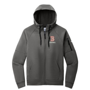 Boone Football Nike Therma FIT Men Pocket Full Zip Fleece Hoodie – Anthracite