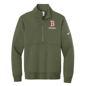 Boone Football Nike Club Fleece Sleeve Swoosh 1/2 Zip – Olive