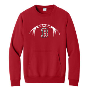 Boone Football Unisex Core Fleece Crewneck Pocket Sweatshirt – Red