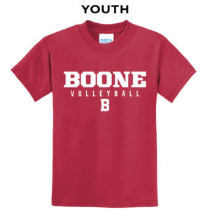 Boone Volleyball 2026 Youth Short Sleeve Tee-Red