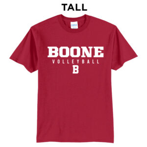Boone Volleyball 2026 Tall Cotton Short Sleeve Tee-Red