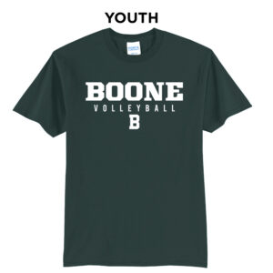 Boone Volleyball Youth Short Sleeve Tee-Dark Green
