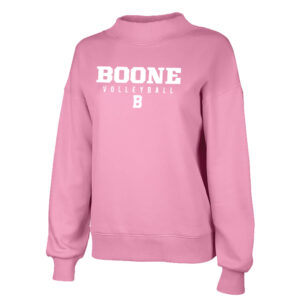 Boone Volleyball Charles River Women’s Willow Mock-Neck Sweatshirt-Pink