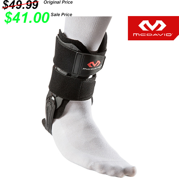 Boone Volleyball PG McDavid V fexible hinge volleyball ankle brace (one)-black