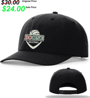 Boone Volleyball PG Richardson Relaxed 6 Panel Snapback premium canvas cap-Black