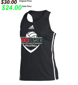 Boone Volleyball PG Adidas Women’s Team Issue Track Singlet – Black/White