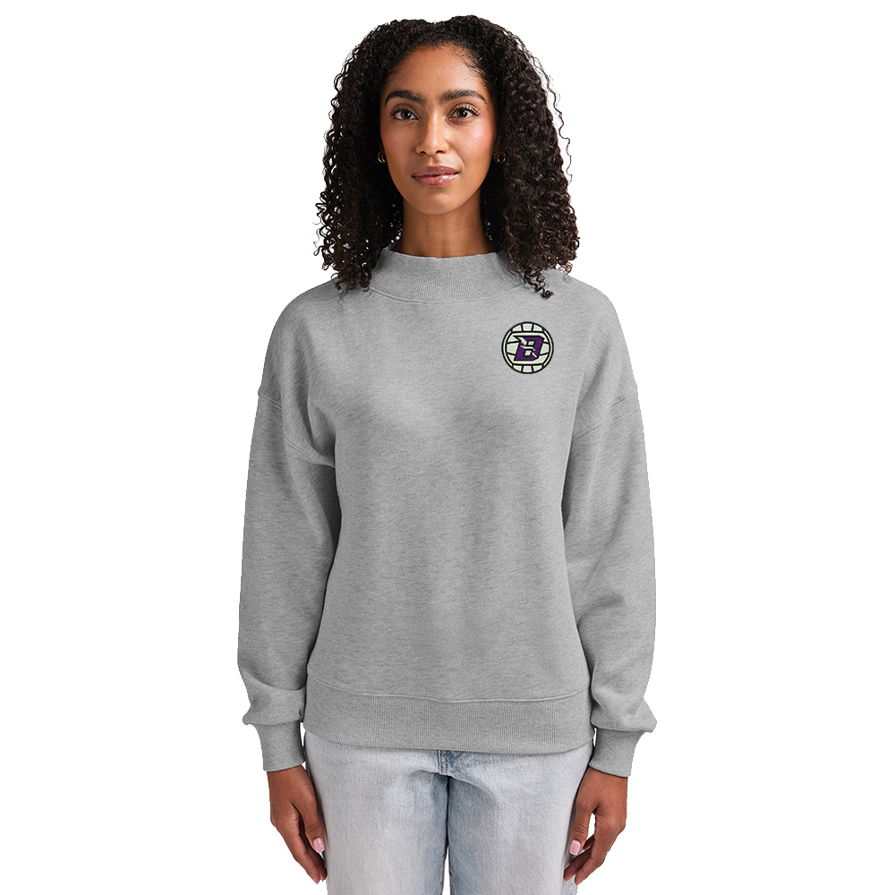 Baxter VB Charles River Women's Willow Mock-Neck Sweatshirt-Heather Grey