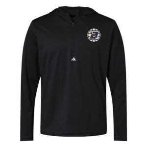 Baxter VB adidas Men’s Lightweight Quarter-Zip Hooded Pullover-Black