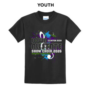 Clinton State Show Choir Youth Short Sleeve Tee-Black
