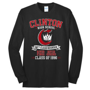 Clinton 30th Class Reunion Unisex Cotton Long Sleeve Tee-Black