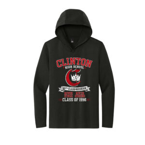Clinton 30th Class Reunion District Made Mens Perfect Tri Long Sleeve Hoodie-Black