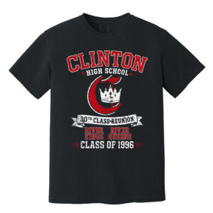 Clinton 30th Class Reunion Comfort Colors Pigment Dyed Short Sleeve Shirt Unisex-Black