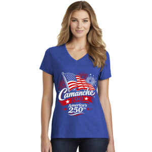 Camanche Days  Ladies Fan Favorite Blend V-Neck Tee-True Royal Heather