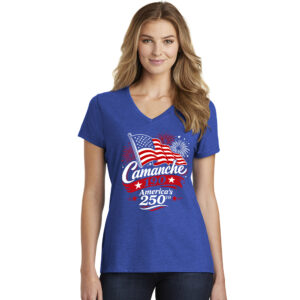 Camanche Days  Ladies Fan Favorite Blend V-Neck Tee-True Royal Heather