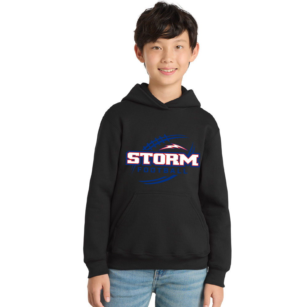 Camanche Football Youth Hooded Sweatshirt - JetBlack