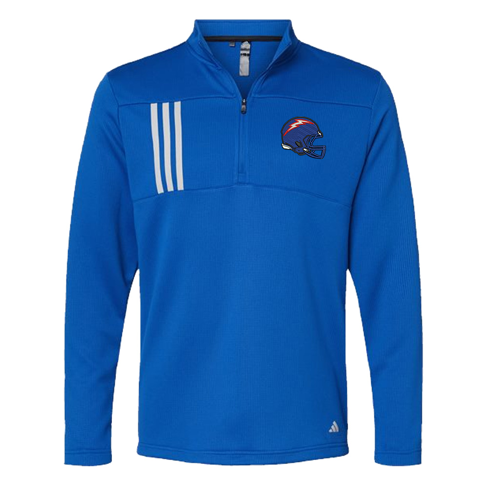 Camanche Football Adidas 3 Stripes Double Knit 1/4 zip pullover - Royal