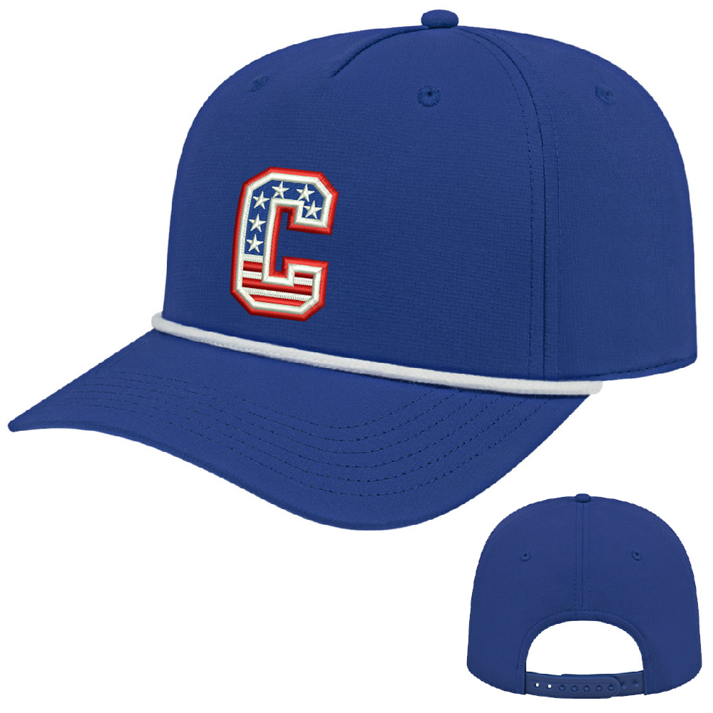Camanche Football ICON performance rope golf cap - RoyalWhite