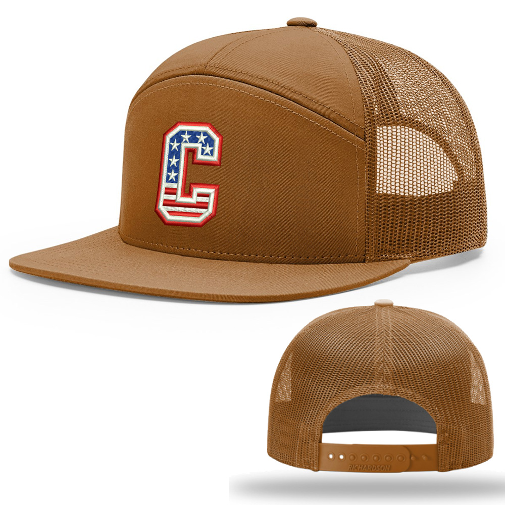 Camanche Football Richardson 7 Panel Trucker Cap Solid Color - Carmel
