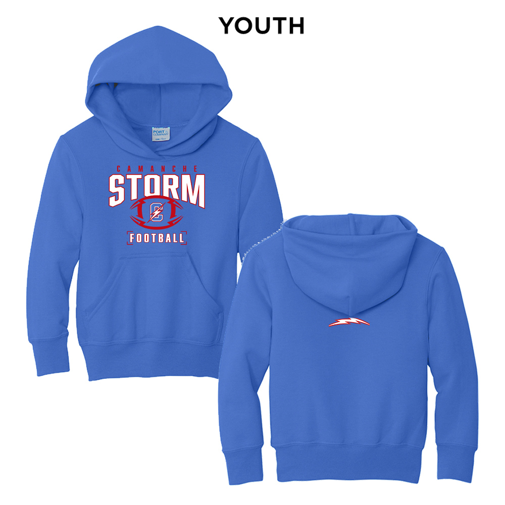 Camacneh Football Youth Hooded Sweatshirt-Royal