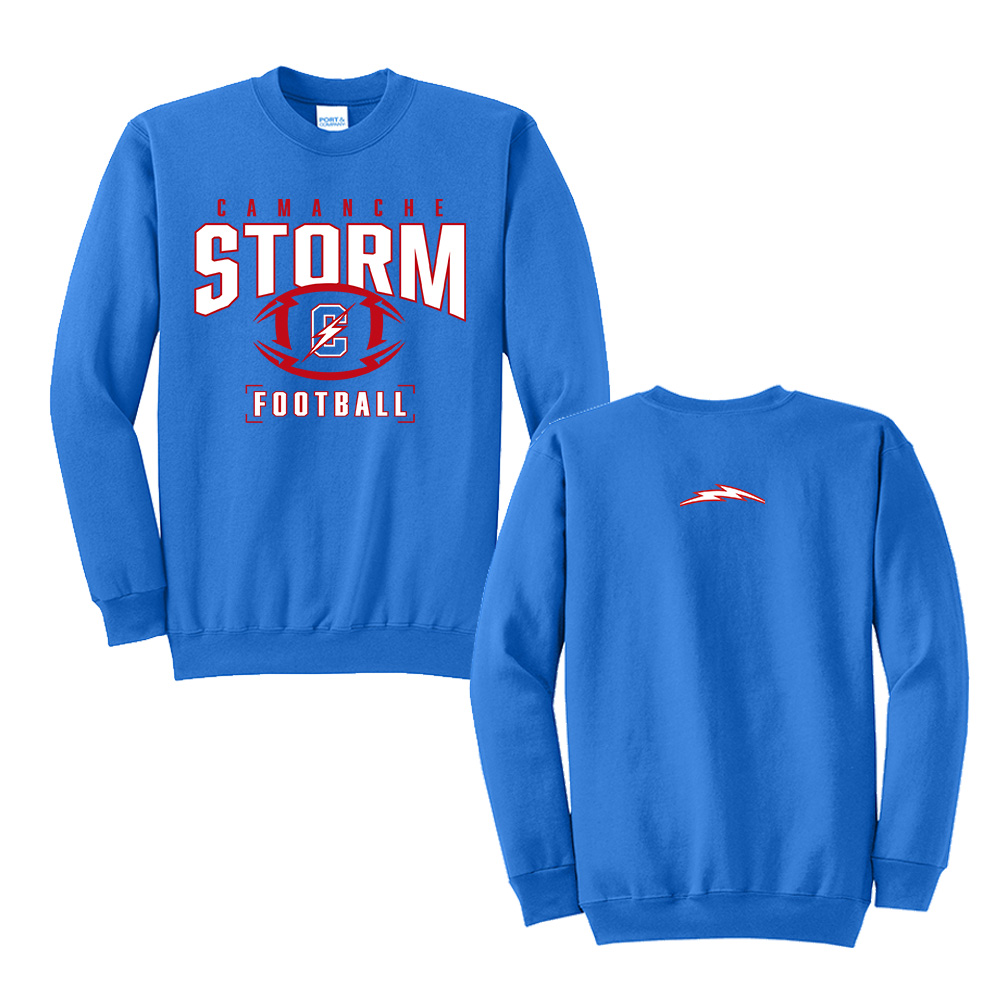 Camanche Football Unisex Core Fleece Crewneck Sweatshirt - Royal