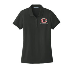 Clinton Plant Services Ladies Core Classic Pique Polo-Black