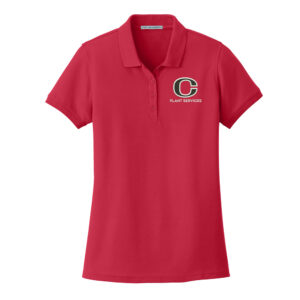 Clinton Plant Services Ladies Core Classic Pique Polo-Red