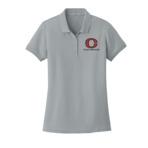 Clinton Plant Services Ladies Core Classic Pique Polo-Grey