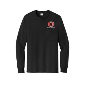 Clinton Plant Services Long Sleeve Pocket Tee-Black