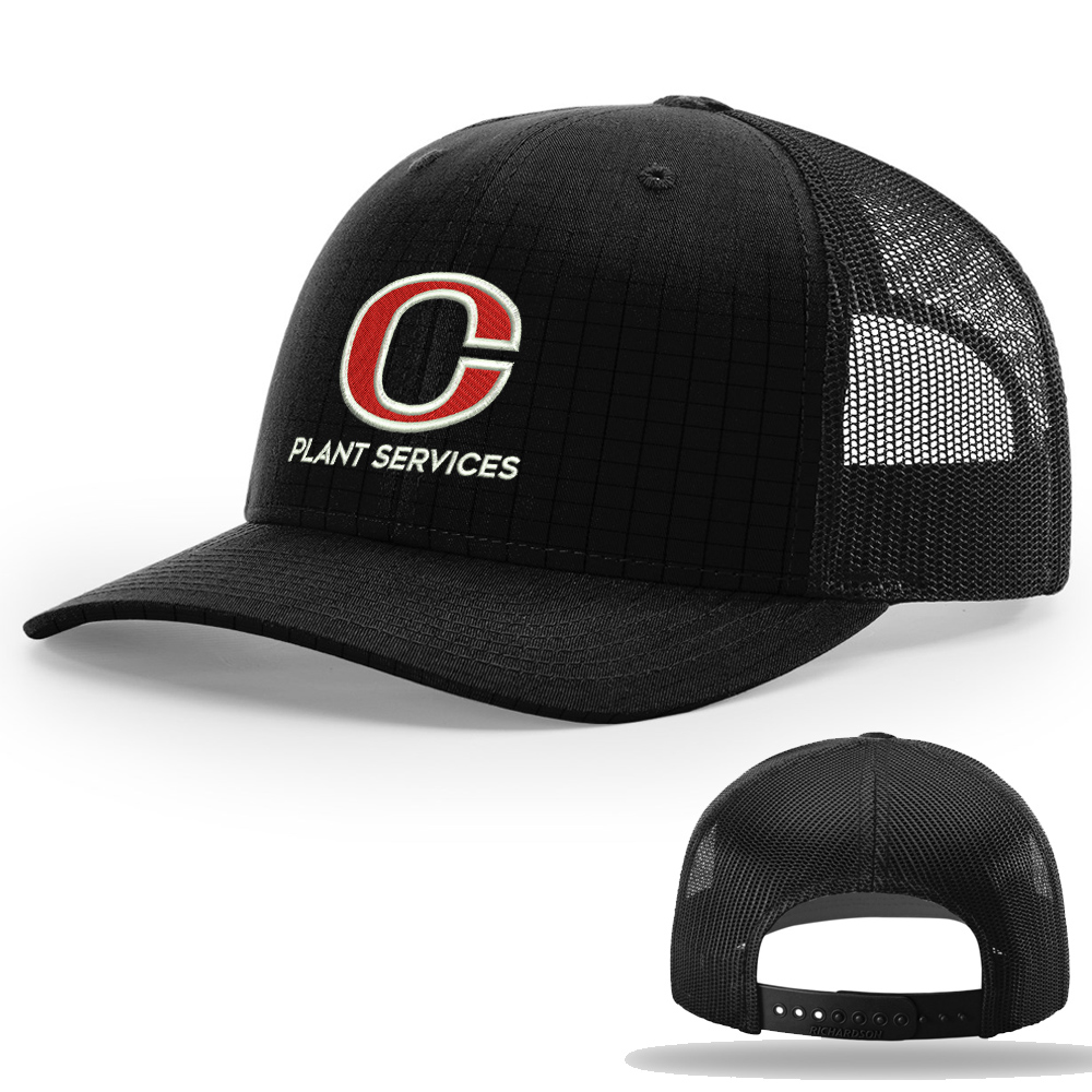 Clinton Plant Services Richardson TACTICAL snap back trucker cap-Black