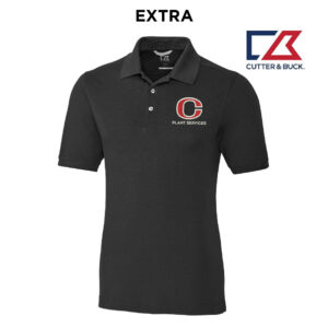 Clinton Plant Services Cutter Buck Advantage Epic Confidence Recycled Tri-Blend Pique Mens Polo- Black