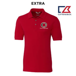 Clinton Plant Services Cutter Buck Advantage Epic Confidence Recycled Tri-Blend Pique Mens Polo-Cardinal Red