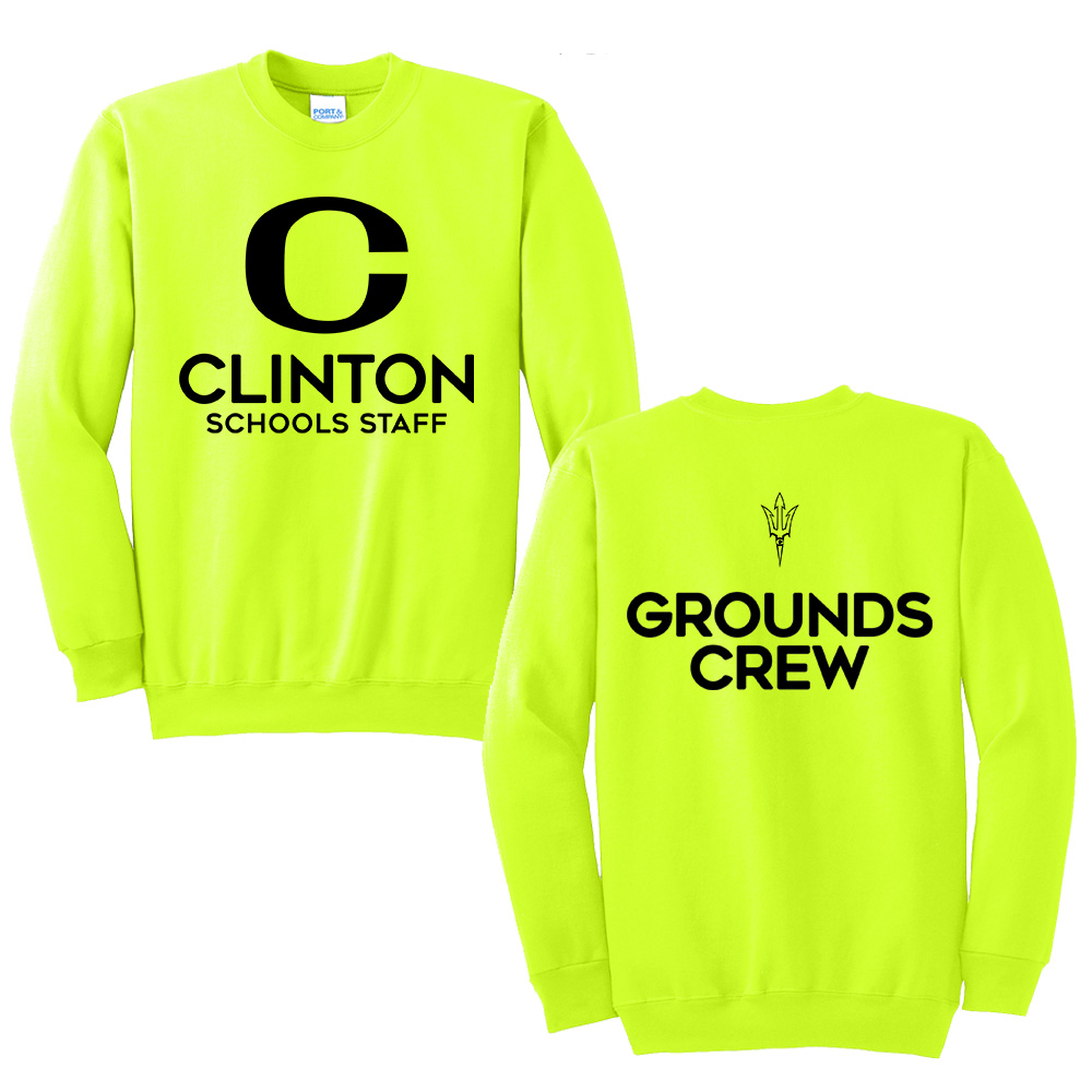 Clinton Plant Services Ultimate Crewneck Sweatshirt Unisex-Safety Green