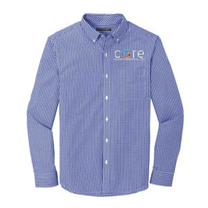 Core Plastech Port Authority Broadcloth Gingham Easy Care Shirt-True Royal