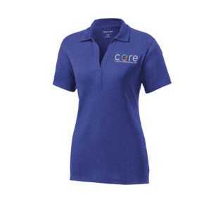 Core Plastech Sport Tek Ladies Heather Contender Polo-Cobalt Heather