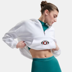 River King Football Under Armour UA Icon Fleece women’s 1/2 zip hoodie-WHITE