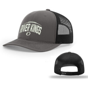 River King Football Richardson Pro Mesh Adjustable Trucker Cap Split-Charcoal/Black