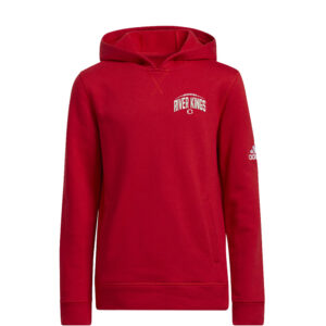 River King Football Adidas Youth Fleece Hooded Sweatshirt- Power Red (YS)