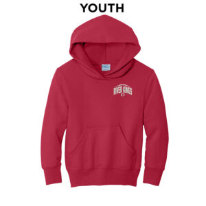 River King Football Youth Hooded Sweatshirt-Red (YM, YL,YXL)