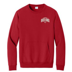 River King Football Unisex Core Fleece Crewneck Pocket Sweatshirt-Red